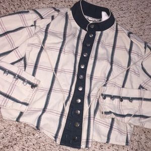 Vintage Crop Wrangler Flannel Western Button Shirt